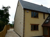 New build in Stour Row using sawn and split on the gable ends